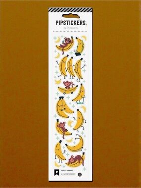 Pipstickers Totally Bananas Banana Monkey Sticker Sheet NWT Sealed